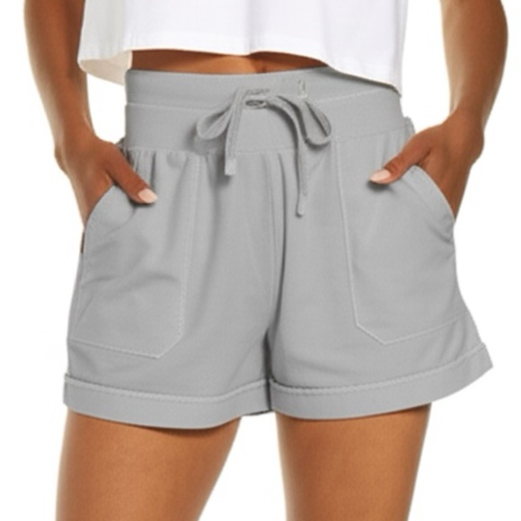 Zella Pants - Zella Organic Cotton Shorts Cuffed Hem Drawstring XS Athleisure Granola Girl Gym